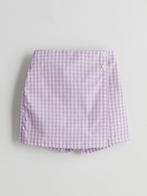 Lc Waikiki Yeni Sezon Beli Lastikli Ekose Kiz Cocuk Sort Etek - S5L333Z4