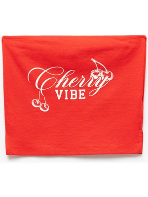 Koton Pamuklu Straplez Baskılı Kolsuz Crop Atlet