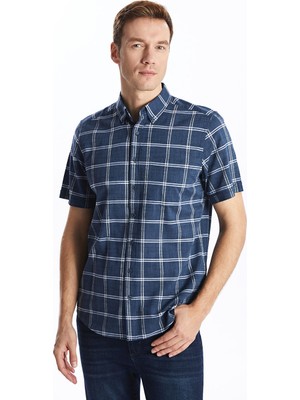 Lc Waikiki Yeni Sezon Regular Fit Kisa Kollu Ekose Poplin Erkek Gomlek - S53975Z8