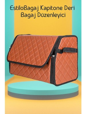 Estilobagaj Kapitone Deri Oto Bagaj Düzenleyici Taba