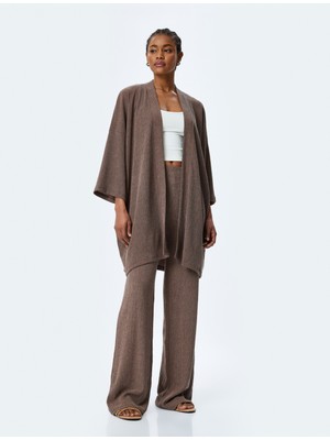 Koton Rahat Kalıp Dokulu Dökümlü Bol Paça Pantolon