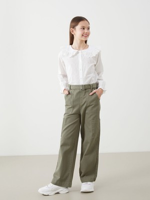 Lc Waikiki Yeni Sezon Beli Lastikli Kiz Cocuk Kargo Pantolon - S50514Z4