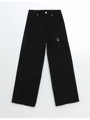 Lc Waikiki Yeni Sezon Beli Ayarlanabilir Lastikli Kiz Cocuk Kargo Pantolon - S57168Z4
