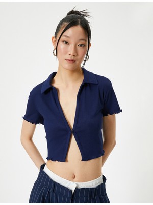 Koton Crop Polo Tişört Kısa Kollu Slim Fit