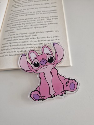 Stitch Pembe Pleksi Kitap Ayracı 8 cm -1 Adet