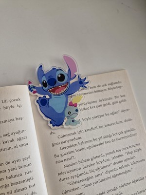 Stitch Mavi Pleksi Kitap Ayracı 8 Cm- 1 Adet