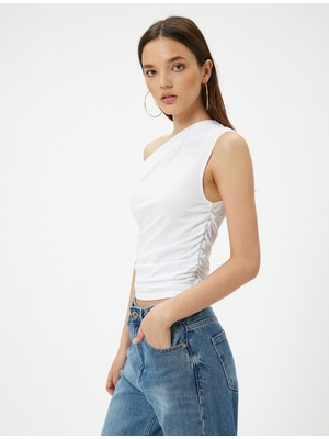 Koton Tek Omuz Kolsuz Tişört  Slim Fit Pamuklu