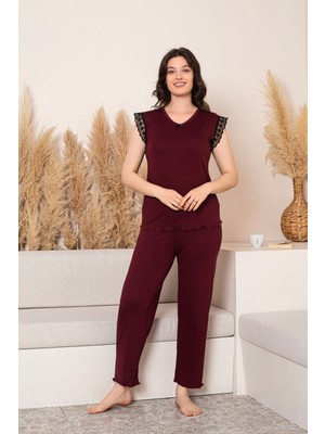 “bambu Kumaş Büyük Beden Kadın Dantelli Kısa Kollu Pijama Takımı – Yumuşak, Nefes Alabilir, Şık ve Rahat, M-5xl”
