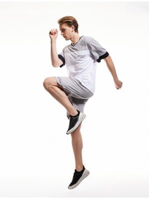 Koton Beli Bağcıklı Baskılı Cep Detaylı Oversize Spor Şort