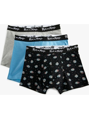 Koton Pamuklu 3'lü Lisanslı Rick And Morty Boxer Seti
