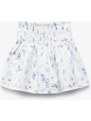 Koton Pamuklu Çiçek Desenli Gipe Detaylı Mini Şort Etek Yaz Sezonu İçin Rahat ve Şık Tasarım