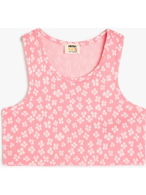 Koton Bisiklet Yaka Kolsuz Çiçek Baskılı Crop Atlet