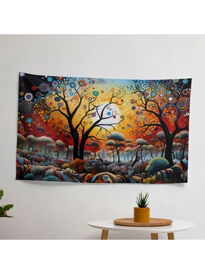 Aborijin Bush Tucker Baskılı Duvar Örtüsü - Canlı Renkler, Yatak Odası, Oturma Odası Veya