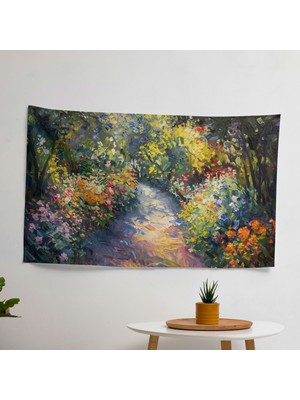 Güneşli Bahçe Yolu Duvar Örtüsü - Yatak Odası, Oturma Odası ve Yurt Dekoru Için Empresyonist