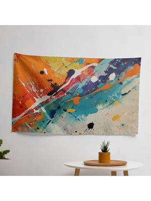 Soyut Ranforce Kumaş Duvar Örtüsü - Yatak Odası, Oturma Odası ve Yurt Için Canlı Süblimasyon