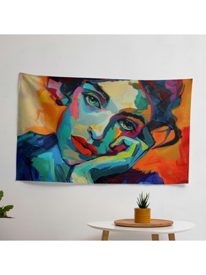 Etkileyici Henri Matisse Portre Duvar Örtüsü -  Pamuk Sırt - Canlı Renkler - Süblimasyon