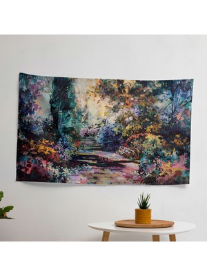 Empresyonist Bahçe  Duvar Sanatı Örtü - Yatak Odası, Oturma Odası Veya Yurt Dekoru Için Canlı%