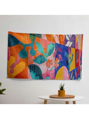 Henri Matisse Modern Sanat Duvar Örtüsünden Esinlendi | Canlı Renkler ve Sertifikalı Kumaş