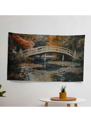Empresyonist  Japon Köprüsü Duvar Örtüsü -  Pamuk Sırt, Polyester Ön, Ranforce Kumaş -