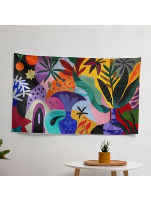 Modern Sanat  Duvar Örtüsü - Canlı Renkler, Yatak Odası, Oturma Odası, Yurt Için Hafif Kumaş