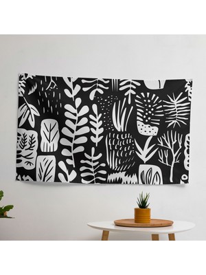 Modern Minimalist Desenli Duvar Örtüsü -  Pamuk Sırtlı,  Duvar Sanatı Tasarımı, Canlı