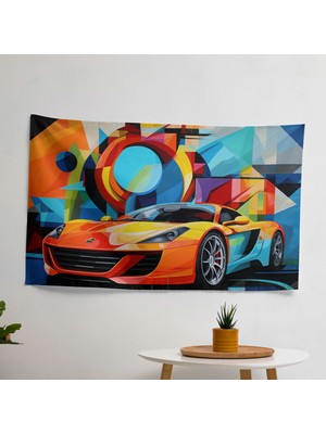 Ferrari Temalı Kumaş Duvar Sanatı - Yatak Odası, Oturma Odası, Yatakhane Için Canlı Süblimasyon