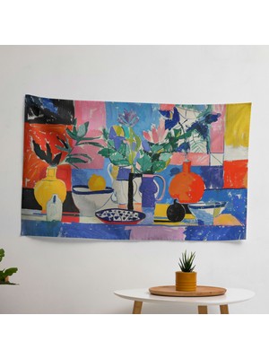 Henri Matisse'den Modern  Duvar Örtüsü - Pamuk Sırt, Polyester Ön, Ranforce Kumaş - Canlı