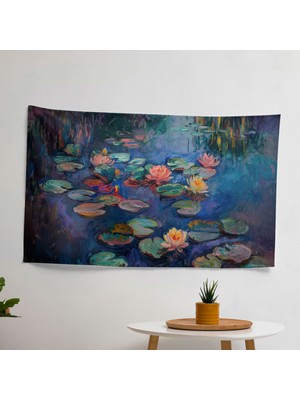 Modern Sanat  Duvar Örtüsü -  Pamuk Sırtlı, Süblimasyon Baskı, Canlı Renkler - Yatak Odası,