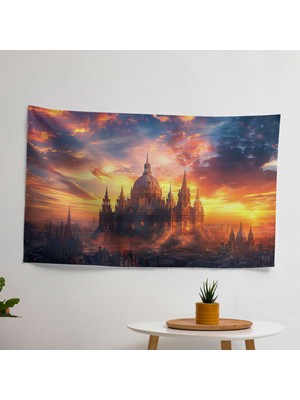 Modern  Michelangelo'dan Esinlenen Duvar Örtüsü - Canlı Ranforce Kumaş, Süblimasyon Baskı