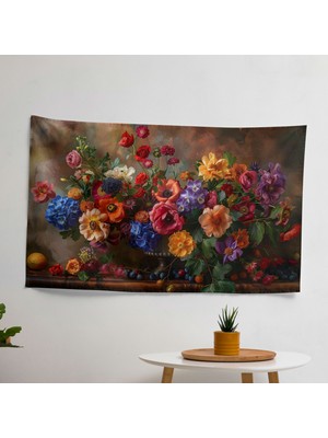 Çiçekli Sürrealizm Duvar Örtüsü - Yatak Odası, Oturma Odası, Yatakhane Için Canlı Ranforce