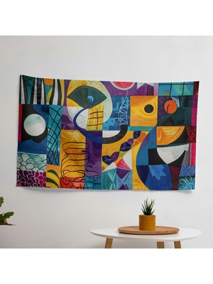 Canlı Desenli Duvar Sanatı - Yatak Odası, Oturma Odası ve Yurt Dekoru Için Baskılı Kumaş Duvar