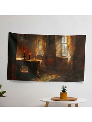 Rembrandt'tan Esinlenen Duvar Örtüsü | Arkası  Pamuk, Önü Polyester | Canlı Renkler