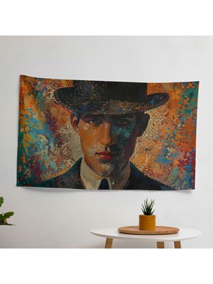 Noktacılık  Duvar Sanatı - Yatak Odası, Oturma Odası ve Yurt Dekoru Için Canlı Ranforce Kumaş