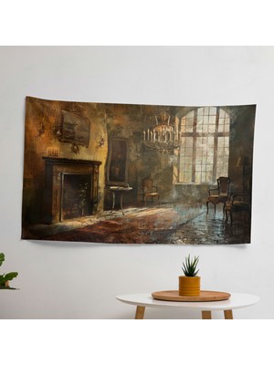 Rembrandt'tan Ilham Alan Duvar Örtüsü -  Pamuk Sırt, Polyester Ön, Canlı Renkler - Yatak
