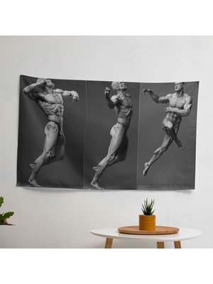 Michelangelo'dan Ilham Alan Süblimasyon Baskı Kumaş Duvar Örtüsü - Yatak Odası, Oturma Odası,