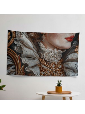 Rokoko Tarzı Modern Sanat Duvar Örtüsü -  Pamuk Sırt, Polyester Ön, Canlı Renkler, Süblimasyon