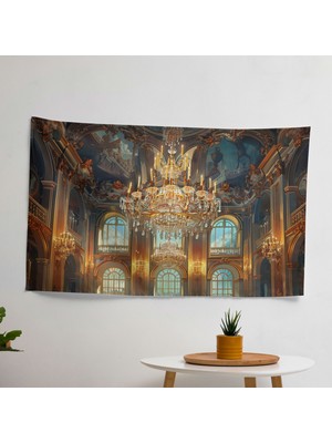 Rokoko Tarzı  Duvar Örtüsü - Canlı Renkler, Süblimasyon Baskı - Yatak Odası, Oturma Odası,