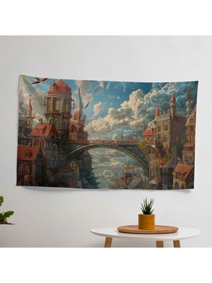 Sürrealizm  Duvar Örtüsü - Canlı Ranforce Kumaş  - Yatak Odası, Oturma Odası ve Yurt Için