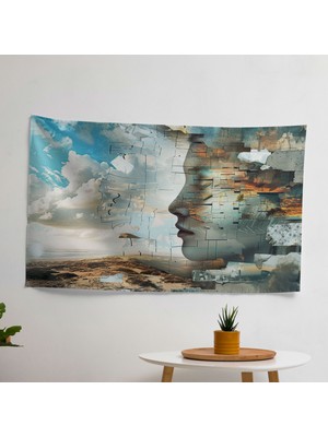 Parçalanmış Gerçeküstücülük Sanat  Duvar Örtü - Canlı Renkler, Yatak Odası, Oturma Odası Veya