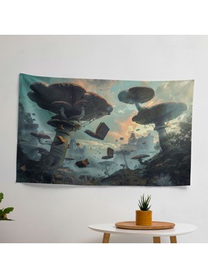 Sürrealizm Sanat Ev Dekorasyonu Duvar Örtüsü - Canlı Ranforce Kumaş - Yatak Odası, Oturma