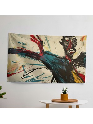 Etkileyici Picasso Figürlü Kumaş Duvar Sanatı Örtü -  Pamuk Sırtlı, Ranforce Kumaş, Canlı