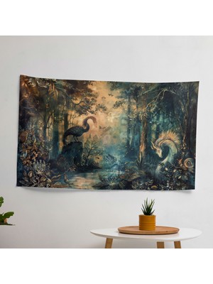 Rokoko Tarzı Resim  Duvar Sanatı Örtü - Canlı Renkler Kumaş - Yatak Odası, Oturma Odası, Yurt