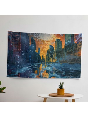 Sürrealist  Şehir Manzarası Duvar Örtüsü - Yatak Odası, Oturma Odası Veya Yurt Dekoru Için