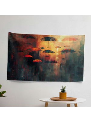 Sürrealizm Ev Dekorasyonu Duvar Örtüsü - Canlı Renkler Kumaş, Süblimasyon Baskı
