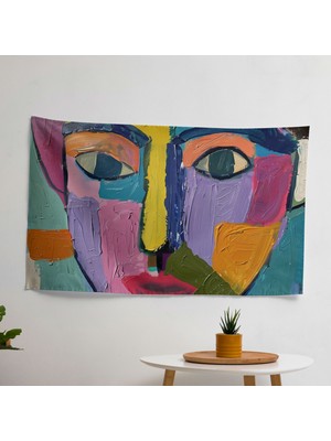 Picasso Stili Duvar Sanatı Kumaş Duvar Örtüsü - Canlı Renkler, Süblimasyon Baskı