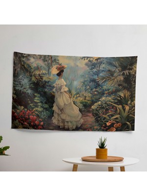 Rokoko Tarzı  Duvar Örtüsü - Canlı Renkler, Süblimasyon Baskı, Yatak Odası, Oturma Odası ve