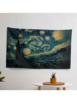 Yıldızlı Gece Gökyüzü Vincent Van Gogh Duvar Örtüsü - Canlı Süblimasyon Baskı, Yatak Odası,
