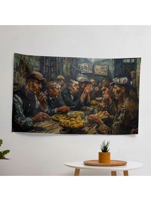 Vincent Van Gogh'tan Ilham Alan Duvar Örtüsü -  Pamuk Sırt - Ranforce Kumaş - Canlı Renkler