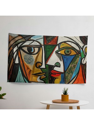 Pablo Picasso Modern Duvar Örtüsünden Ilham Verdi - Canlı Ranforce Kumaş, Yatak Odası, Oturma