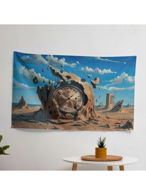 Sürrealizm Sanat Lı Duvar Örtüsü - Canlı Renkler, Ranforce Kumaş, Yatak Odası, Oturma Odası